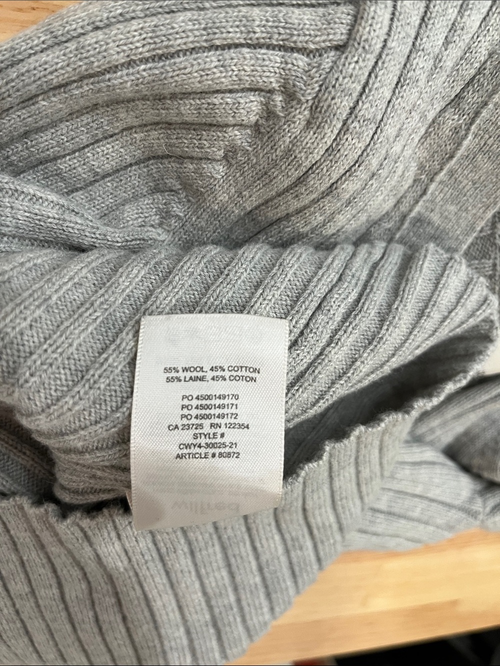 Wilfred Gray Ribbed V-Neck Button Cardigan - Picture 6 of 6